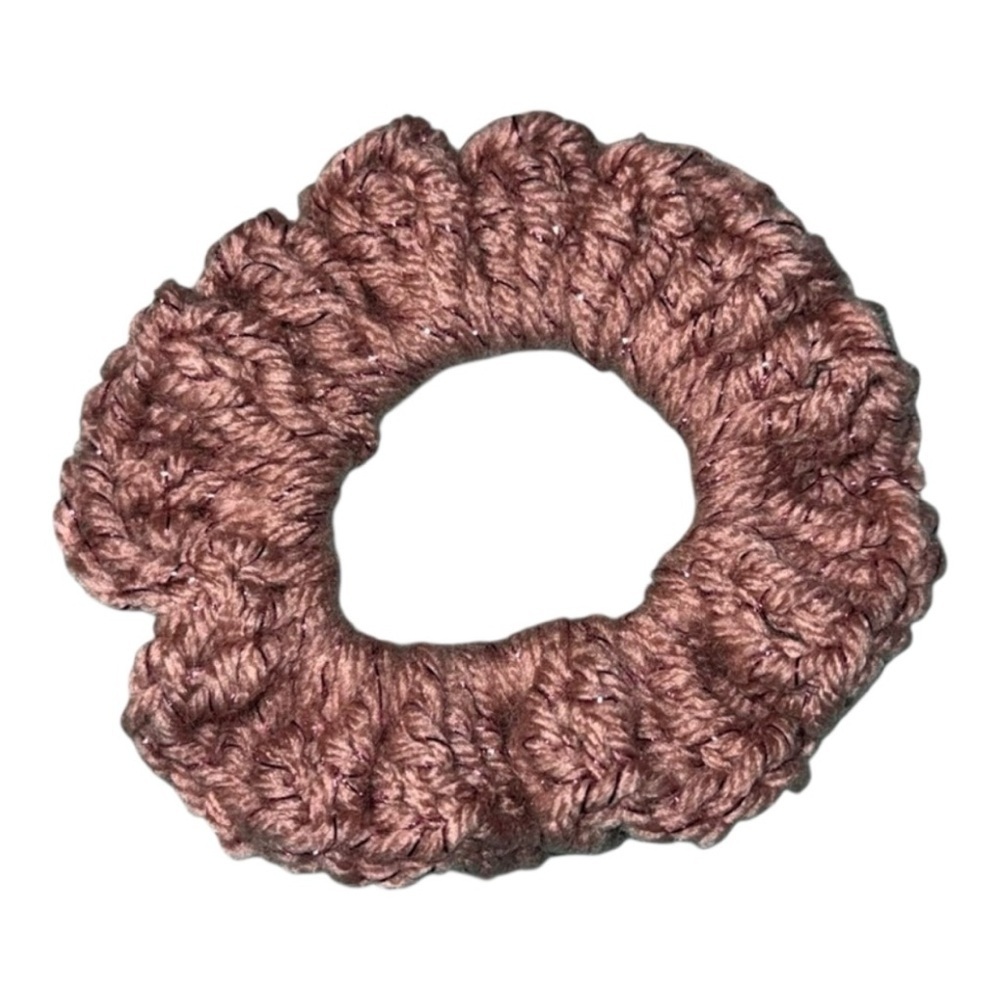 Elegant Pink Sparkling Hair Scrunchie - Picture 2 of 7